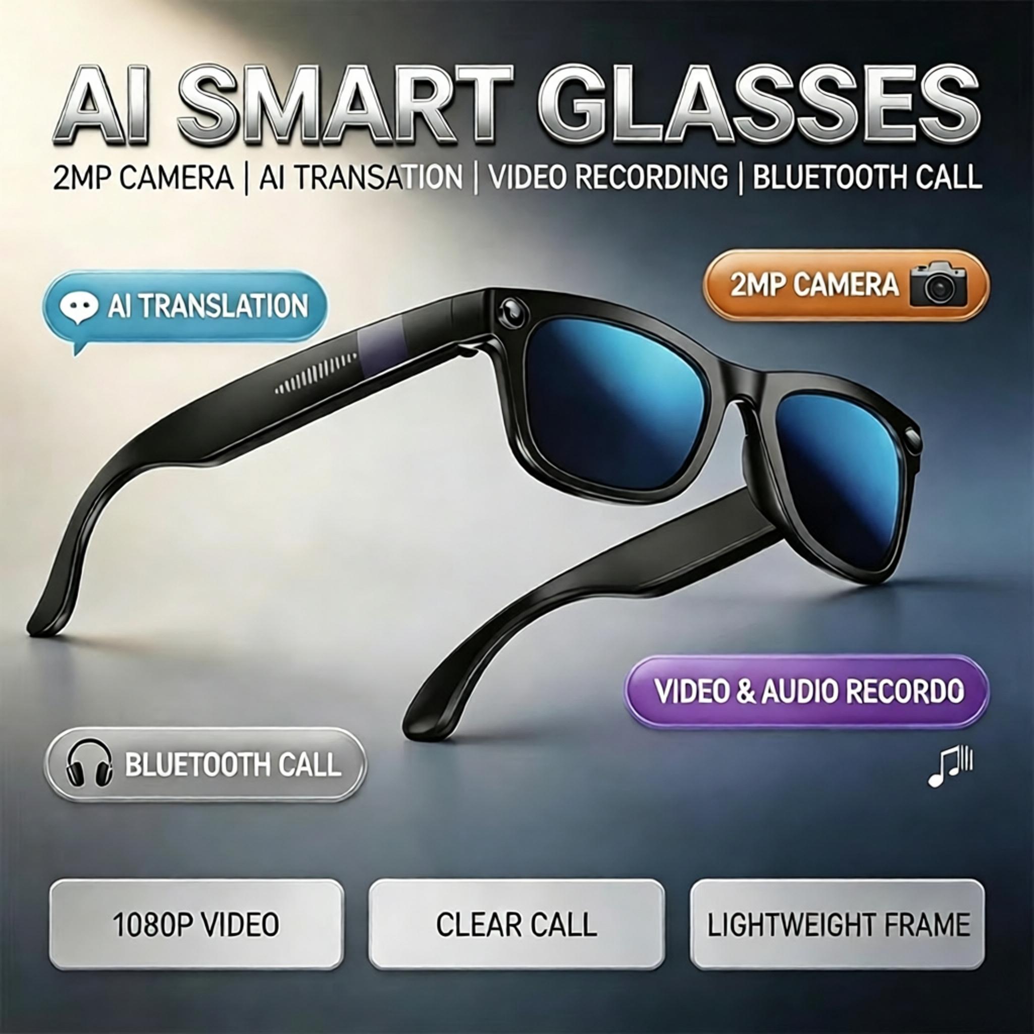 Audio Music To Video - New AI Bluetooth Smart Glasses With