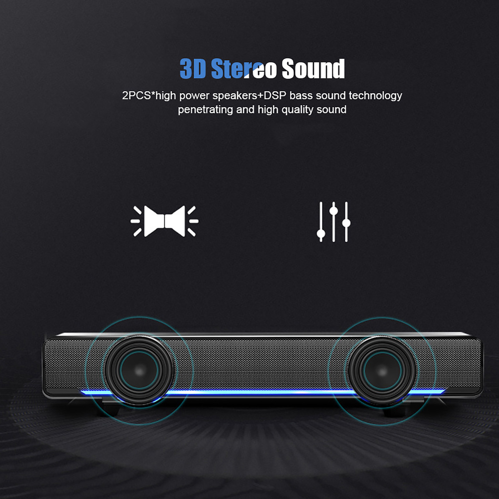 Portable Soundbar USB Wired St - Audio Music Center recension och pris