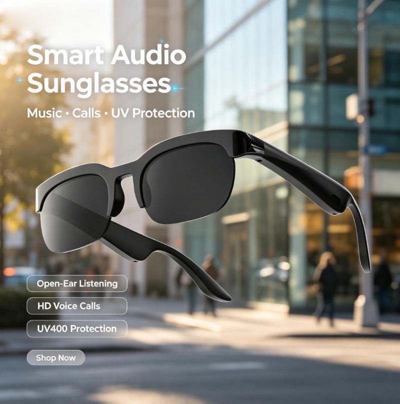 Open‑Ear Smart Audio Sunglasse - Audio Music To Video recension och pris