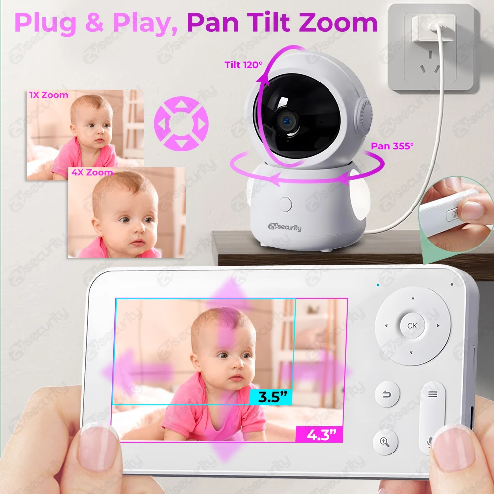 2K 3MP WiFi Baby Monitor with  - Audio Music Google recension och pris