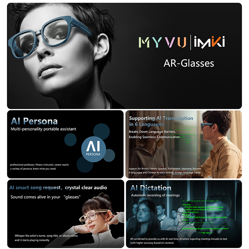 IMIKI AR Glasses Google Assist - Audio Music Google recension och pris