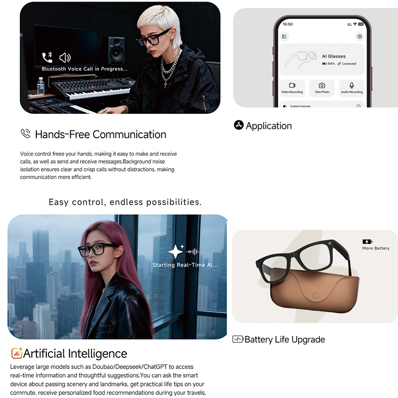 2026 AI smart Glasses HD 800W  - Audio Music To Video recension och pris