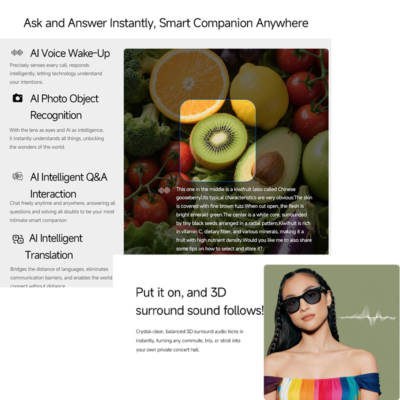2026 AI smart Glasses HD 800W  - Audio Music To Video recension och pris