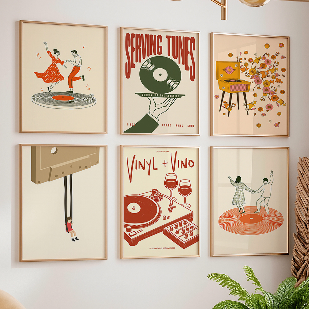 1pc Vintage Music Canvas Poste - Audio Music Live recension och pris