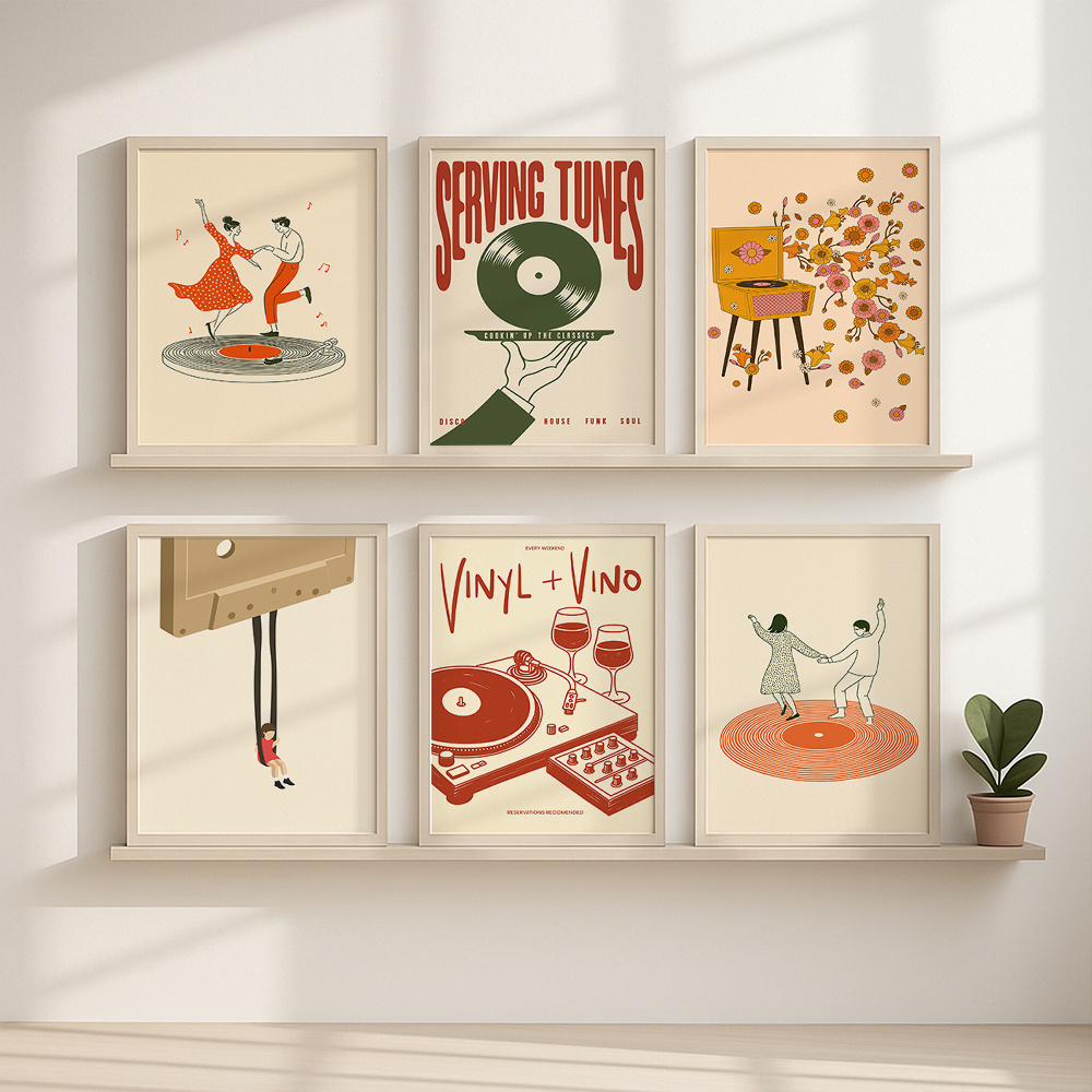 1pc Vintage Music Canvas Poste - Audio Music Live recension och pris