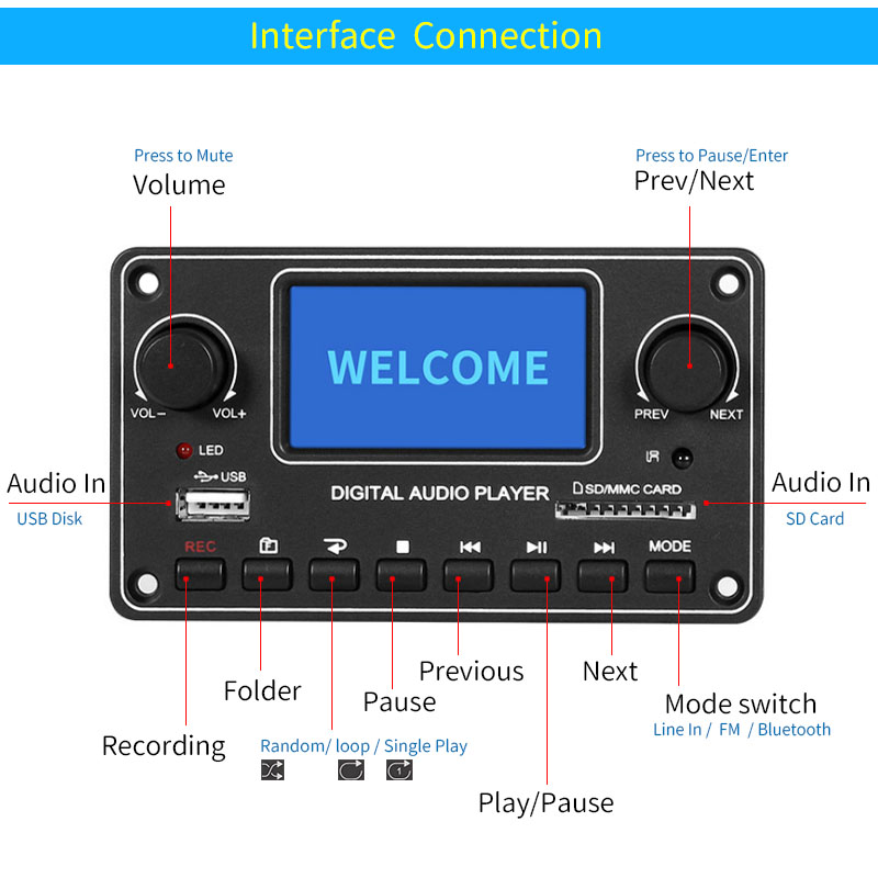 UNISIAN LCD Player Module MP3  - Audio Music App recension och pris