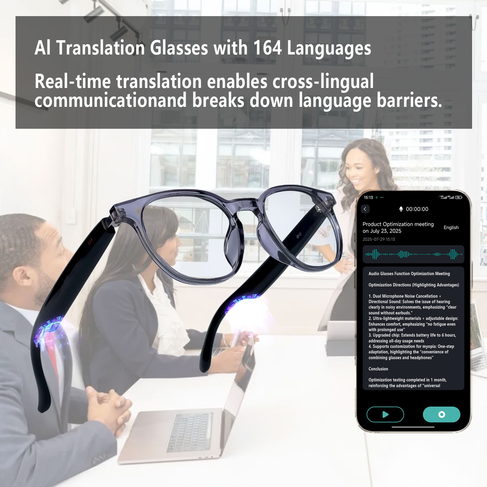 Smart Audio Glasses, Real-Time - Audio Music App recension och pris