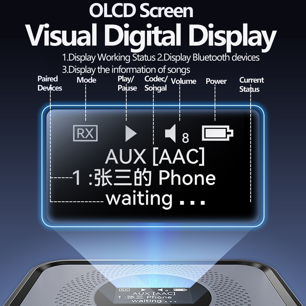 OLCD Bluetooth 6.0/5.2 Audio R - Audio Hd Music recension och pris