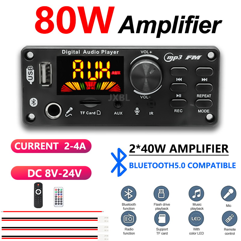 80W Bluetooth 5.0 MP3 Decoder  - Audio Music App recension och pris