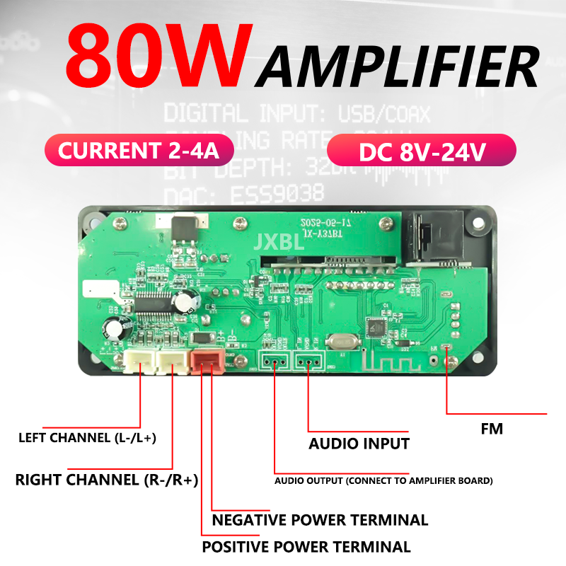 80W Bluetooth 5.0 MP3 Decoder  - Audio Music App recension och pris