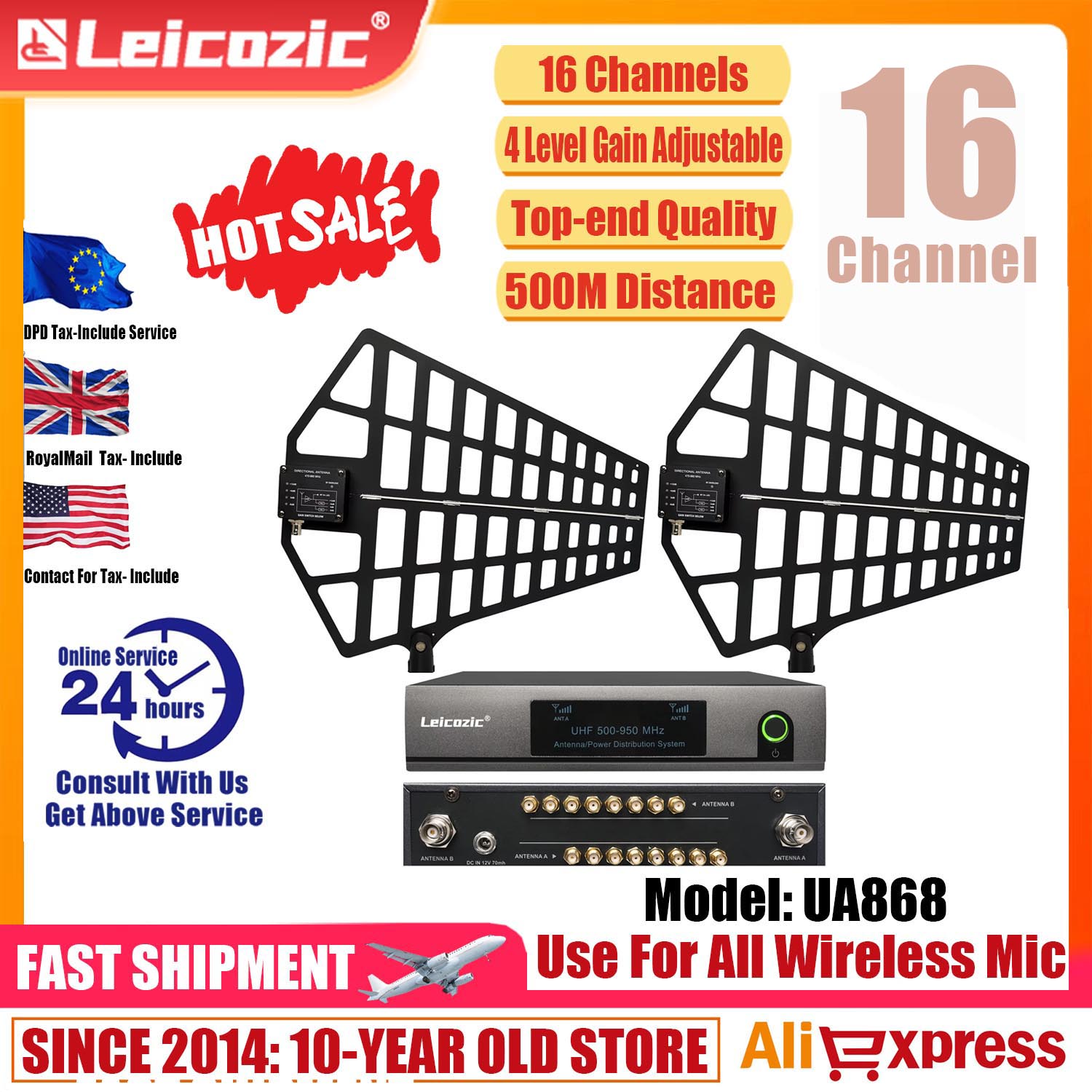 Leicozic 8 Channel Antenna Dis - Audio Music Distribution recension och pris