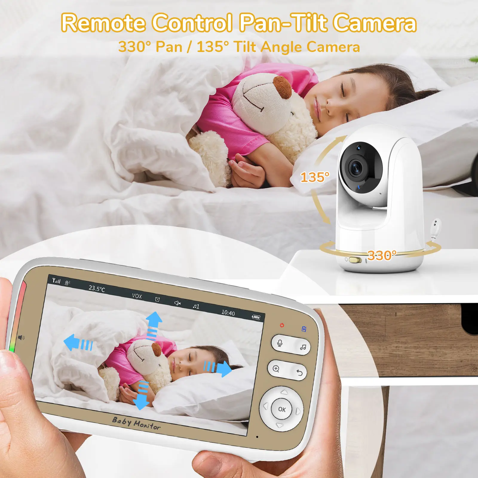 5 Inch Baby Monitor 3X Zoom PT - Audio Hd Music recension och pris