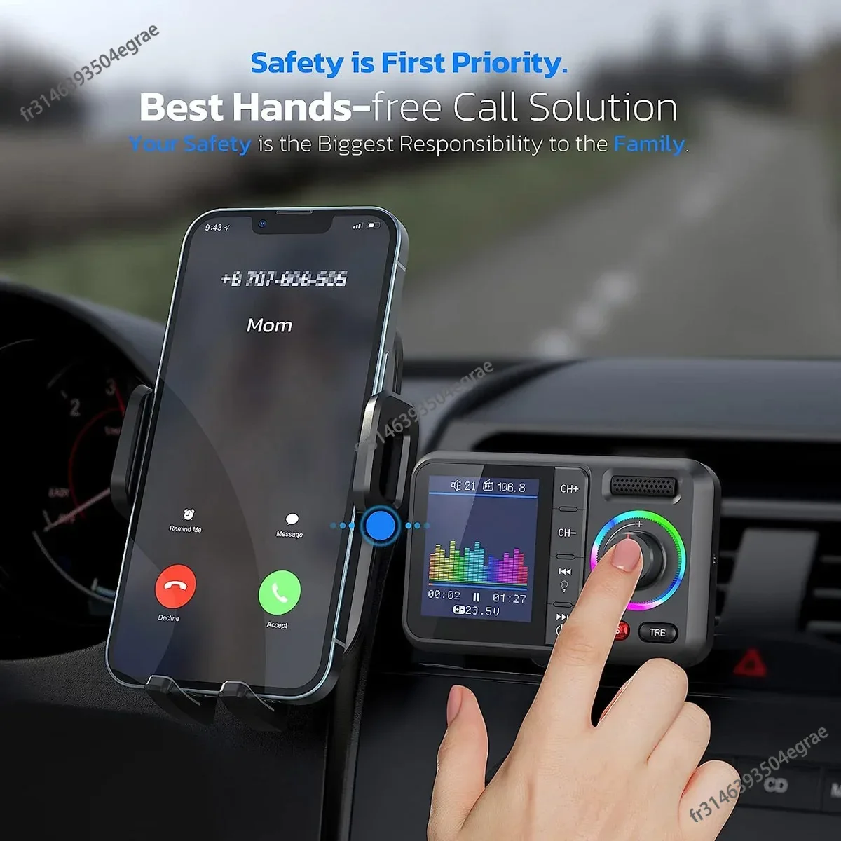 Wireless FM Transmitter with B - Audio Music App recension och pris